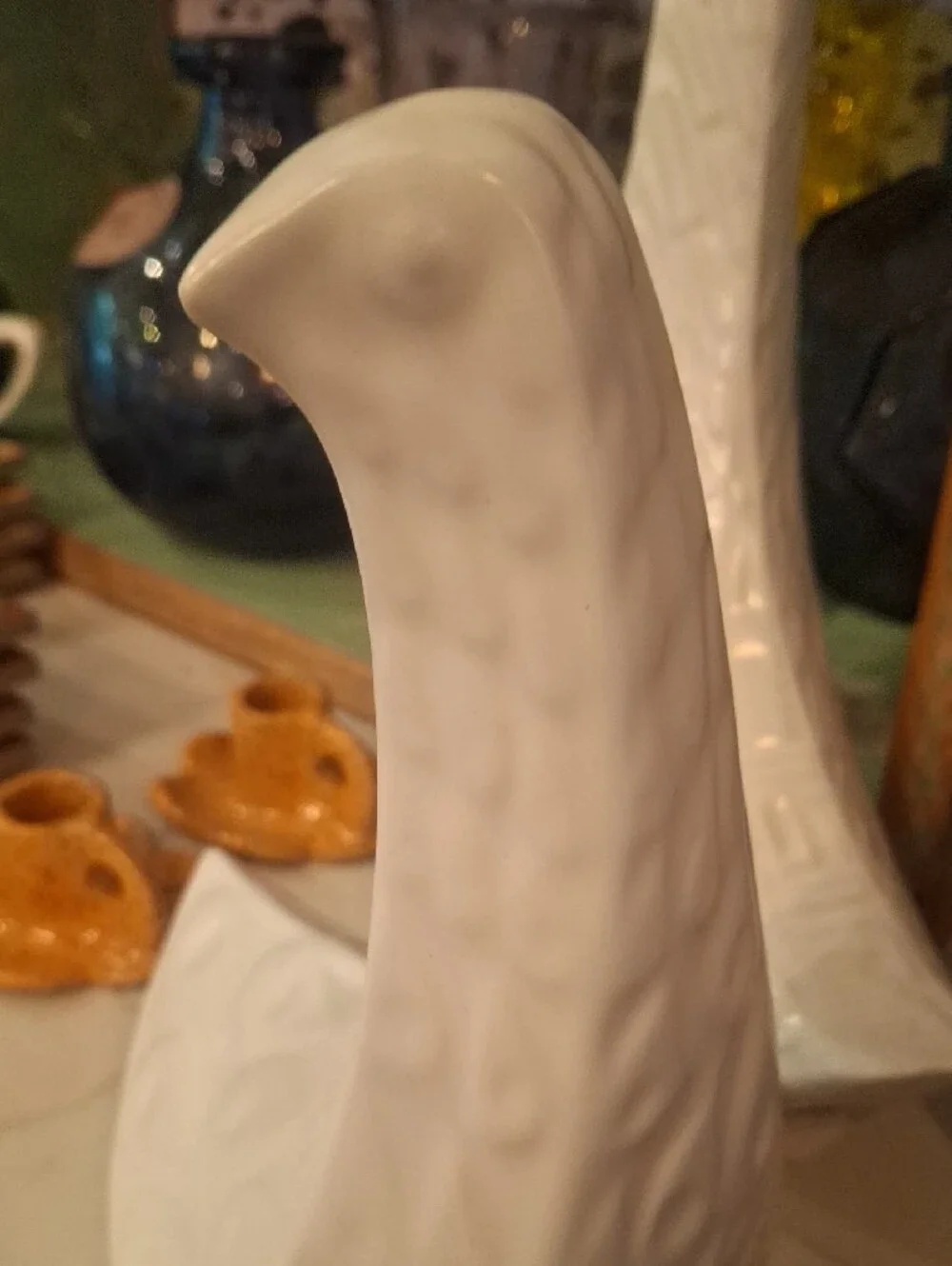 Jonathan Adler White Ceramic Dove Sculptures - Glossy White Pair